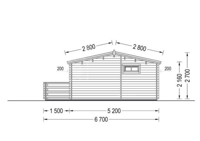 Drevená chata s terasou ALTURA 31 m² + 8 m² (44 mm)