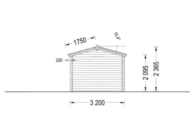 Drevená garáž 3.2m x 5.2m 16 m² (44 mm)