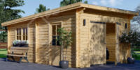 MODERNÁ drevená garáž s plochou strechou 4m x 6m 24 m² (44 mm)