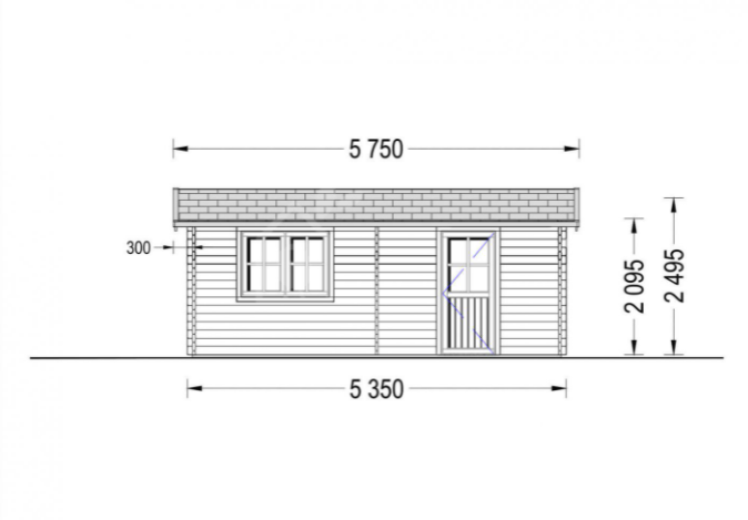 Drevená garáž 3,6m x 5,35m 19,9 m² (44 mm)
