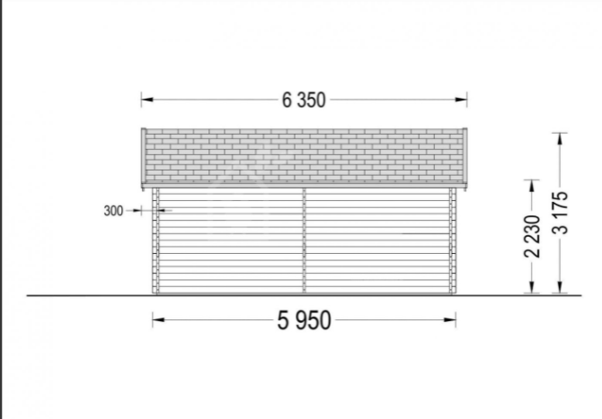 Drevená garáž TWIN 4m x 6m 24 m² (44 mm)