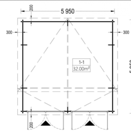Drevená dvojgaráž TWIN 6m x 6m 36 m² (44 mm)
