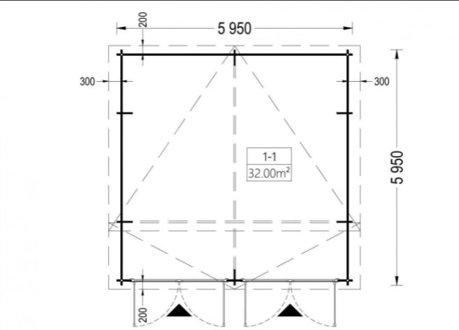 Drevená dvojgaráž TWIN 6m x 6m 36 m² (44 mm)