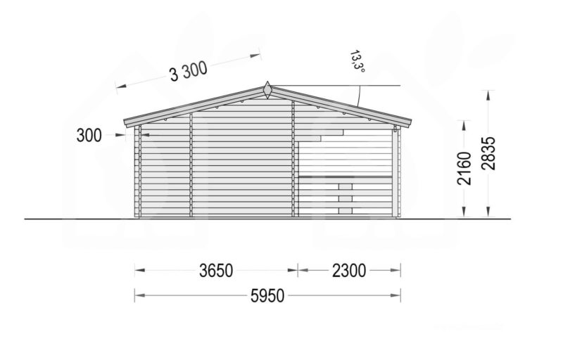Drevený záhradný domček Amélia 9 x 6m (44 mm)