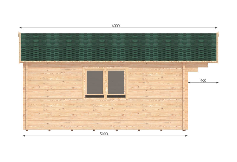 Drevený záhradný domček Linus 5m x 5m (44 mm)
