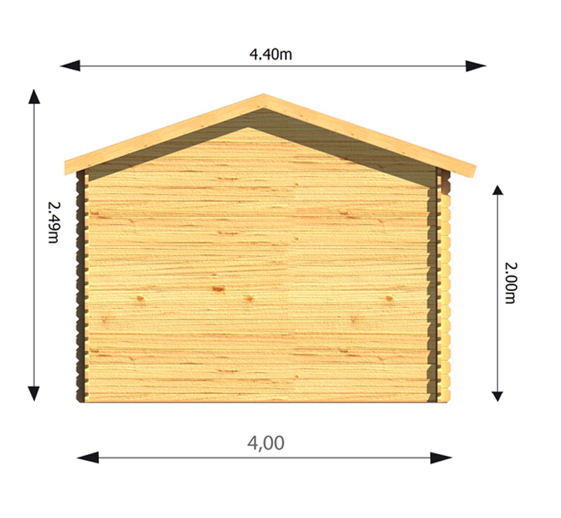 Drevený záhradný domček Rennes 4m x 3m (34 mm)