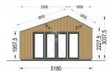 TONIA drevený záhradný domček (34 mm + obklad), 5x3 m, 15 m²