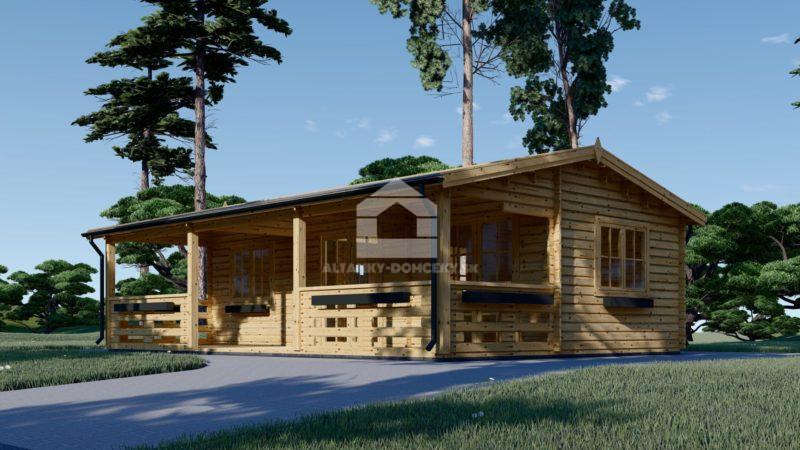 Drevená chata s terasou AMELIA (66 mm), 32 m² + 20 m²