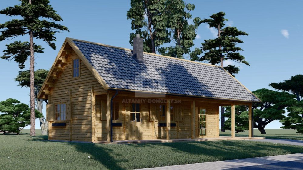 Drevená chata s terasou AURA (66 mm), 100 m² + 35 m²