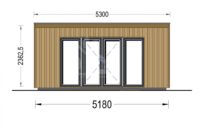 Drevený záhradný domček EVELIN (34 mm + obklad), 5x4 m, 20 m²