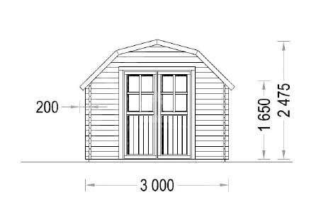 Drevený záhradný domček ORLANDO (34 mm), 3x3 m, 9 m²