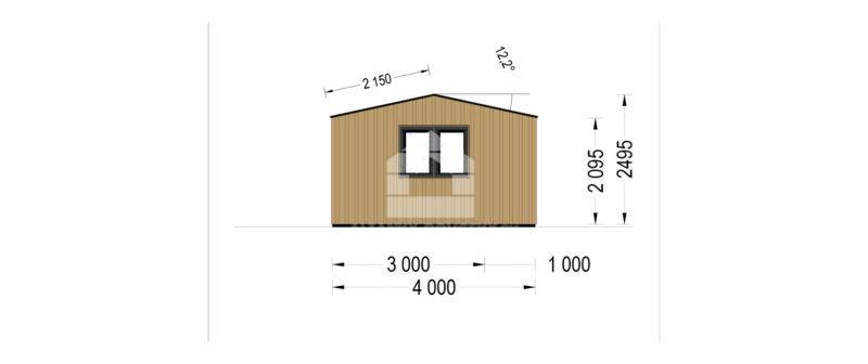 Záhradný domček TINA (44 mm + obklad), 5,5 x 4 m, 22 m²